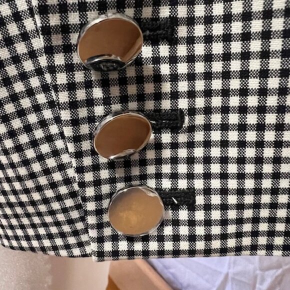 THEORY NWT Stretch Wool Slim Blazer Jacket. Black Multi. Gingham. Size 8 - Picture 6 of 10